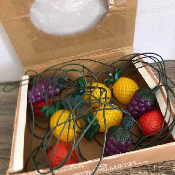 Vtg Alderbrook Blow Mold Fruit String Lights - Picture 8 of 16